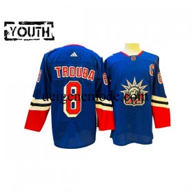 Kinder New York Rangers Eishockey Trikot Jacob Trouba 8 Adidas 2022-2023 Reverse Retro Blau Authentic